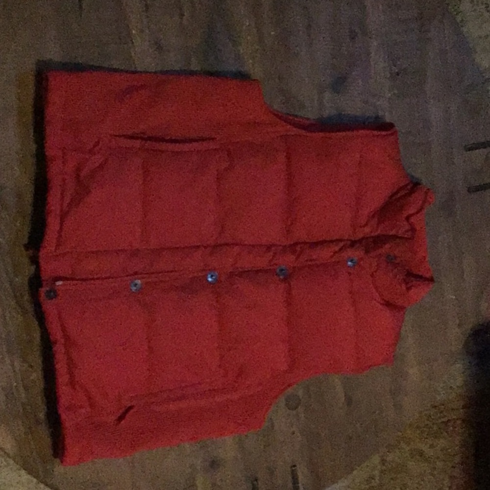 Red puffer vest